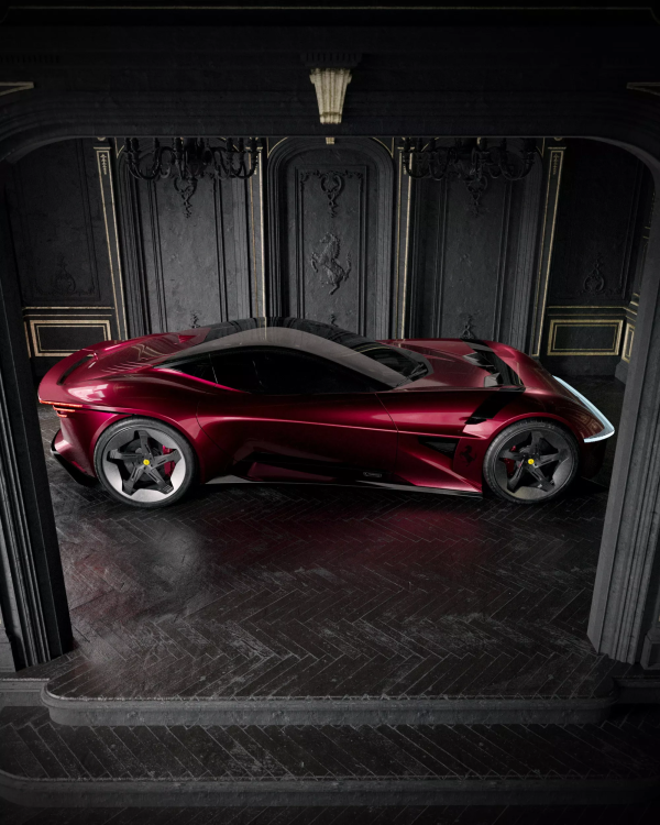 法拉利首款纯电动跑车渲染图公布。新车预计将于2025年投产。